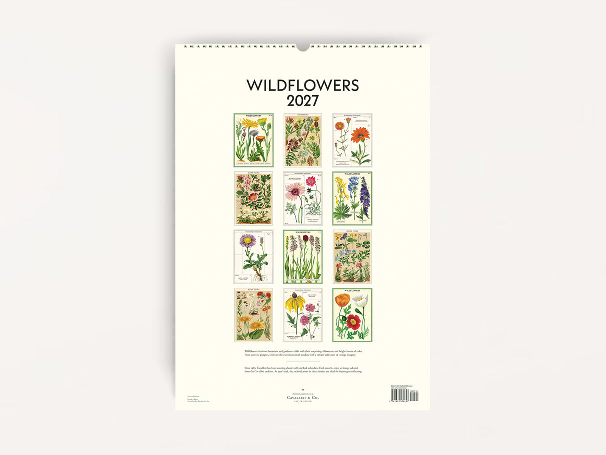 Cavallini 2027 WALL Calendar - Wildflowers