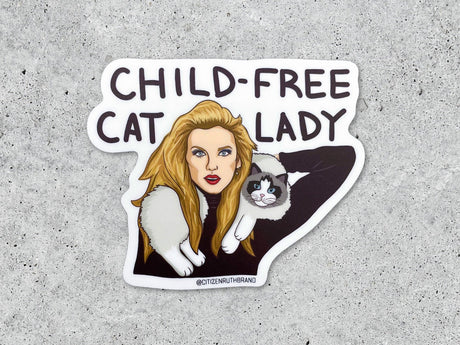 Childfree Cat Lady Vinyl Sticker