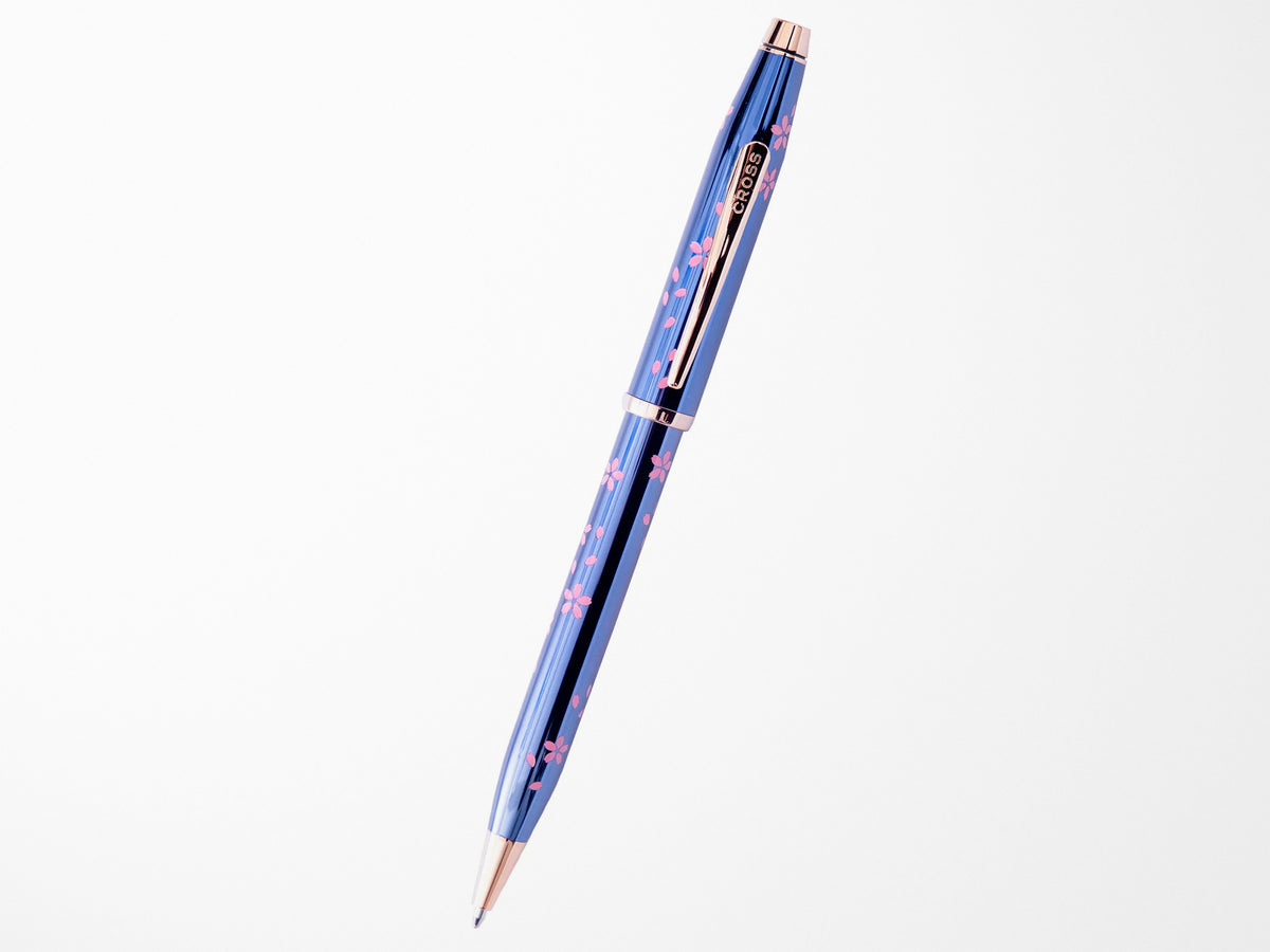 Cross Century Ballpoint Pen - Cherry Blossom Translucent Blue Lacquer