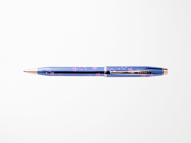 Cross Century Ballpoint Pen - Cherry Blossom Translucent Blue Lacquer