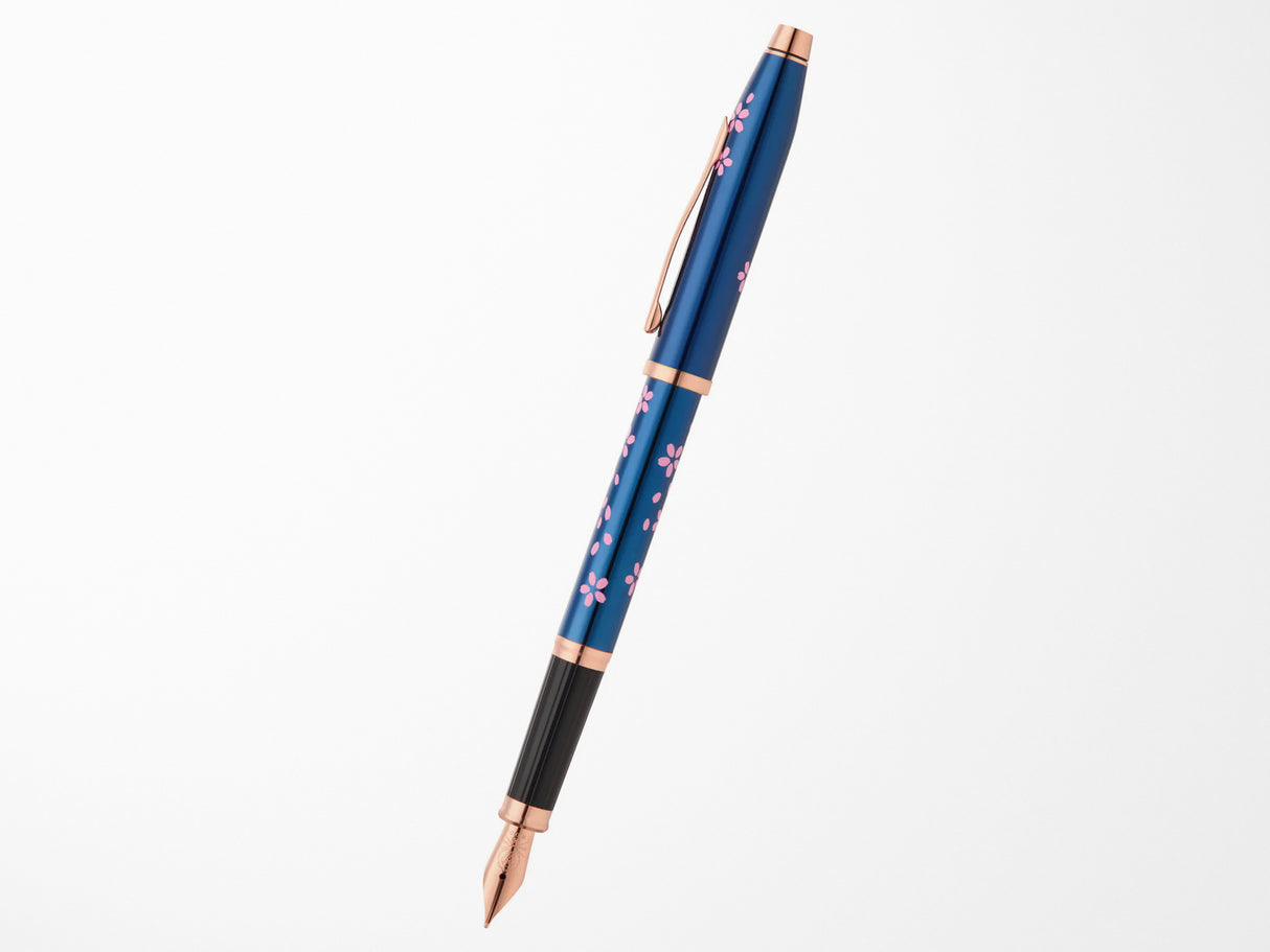 Cross Century Fountain Pen - Cherry Blossom Translucent Blue Lacquer
