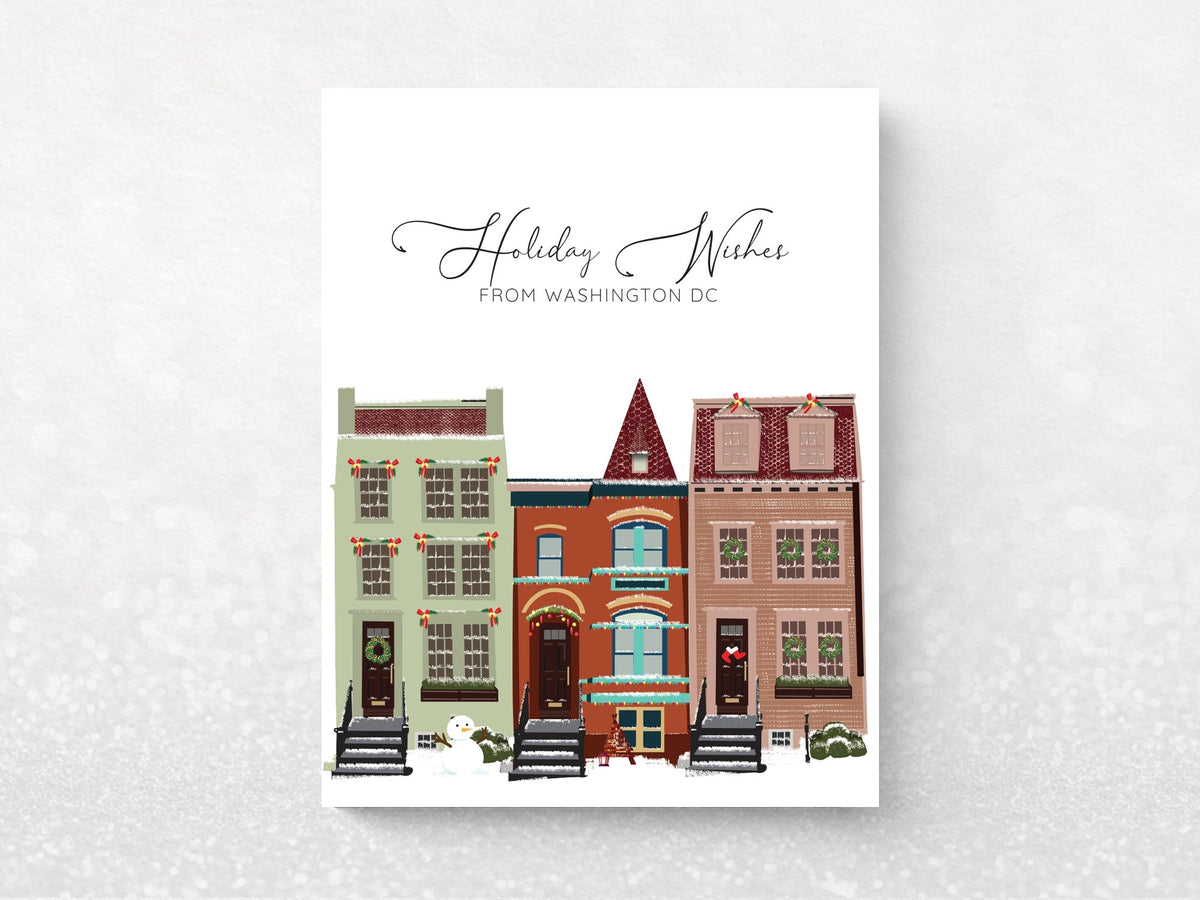 DC Rowhouses Holiday Wishes Greeting Cards - Set of 6