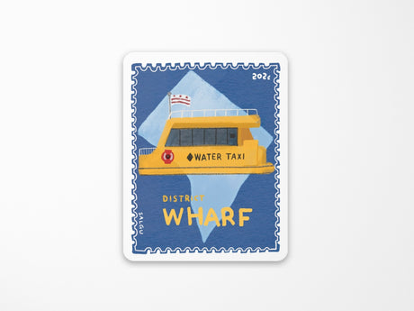 DC Wharf Water Taxi Stamp Sized Vinyl Sticker