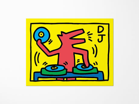 DJ Dog By Keith Haring Vinyl Sticker