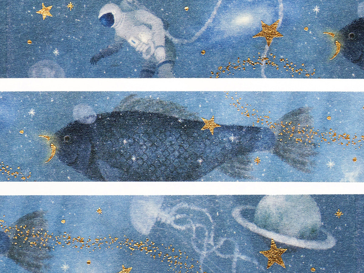 Deep Blue Sky Gold Foil Washi Tape