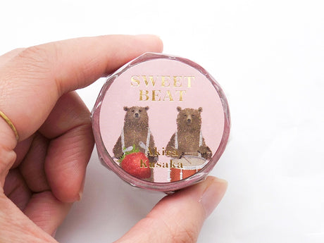 Drummer Bears Gold Foil Washi Tape