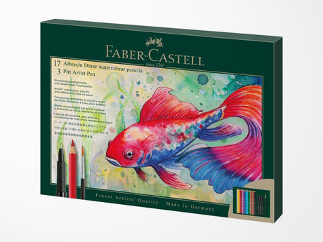 Faber-Castell Albrecht Durer Watercolor Pencils Gift Set - 17 Pencils & 3 Pitt Artist Pens