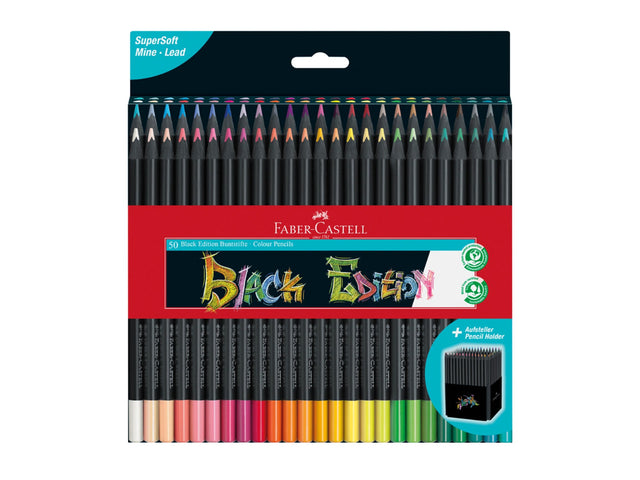 Faber Castell Black Edition Colored Pencils - Basic Colors 50 Set
