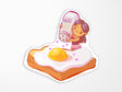 Girl and Egg Holographic Vinyl Sticker