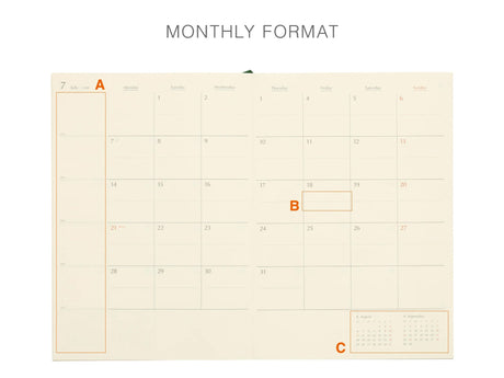 Hightide 2027 Monthly Diary Coton A5