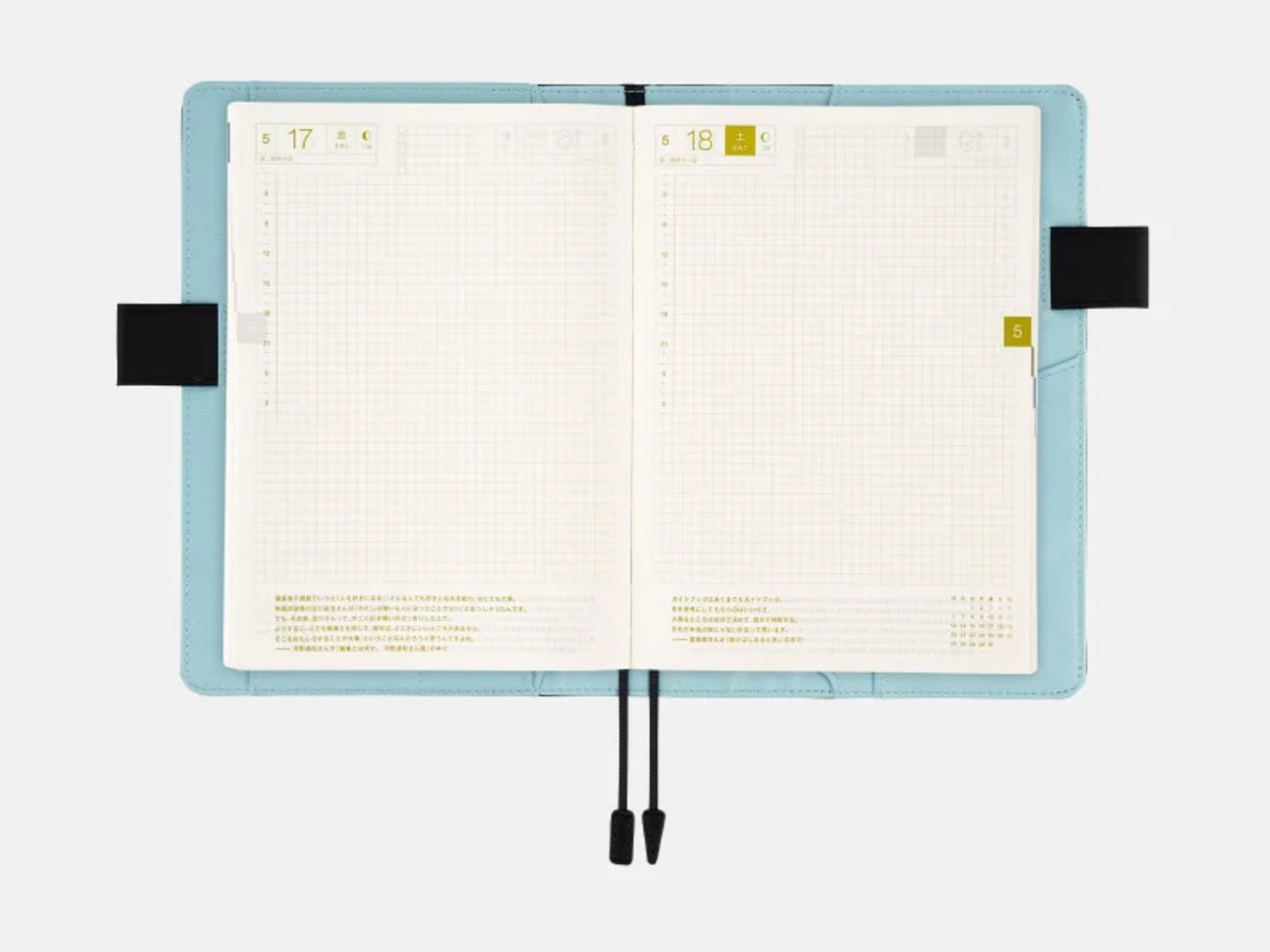 Hobonichi Techo A5 Cousin Cover - Colors: Black x Clear Blue