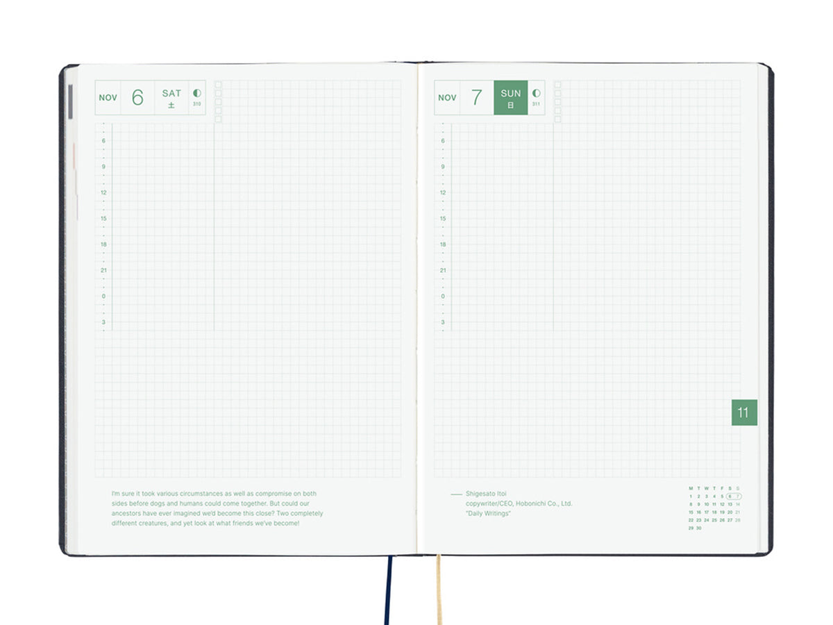 Hobonichi Techo A5 Hon 2027 - Slash (Navy)