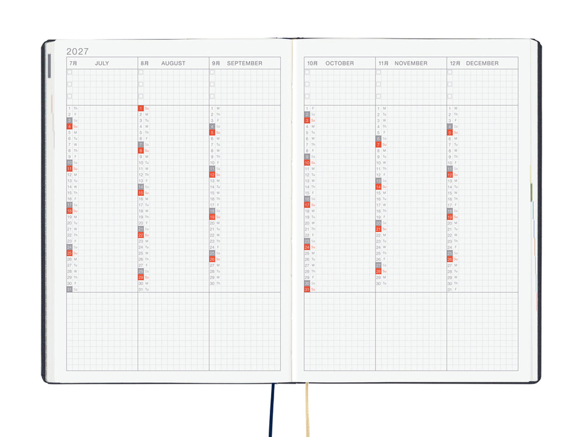 Hobonichi Techo A5 Hon 2027 - Slash (Navy)
