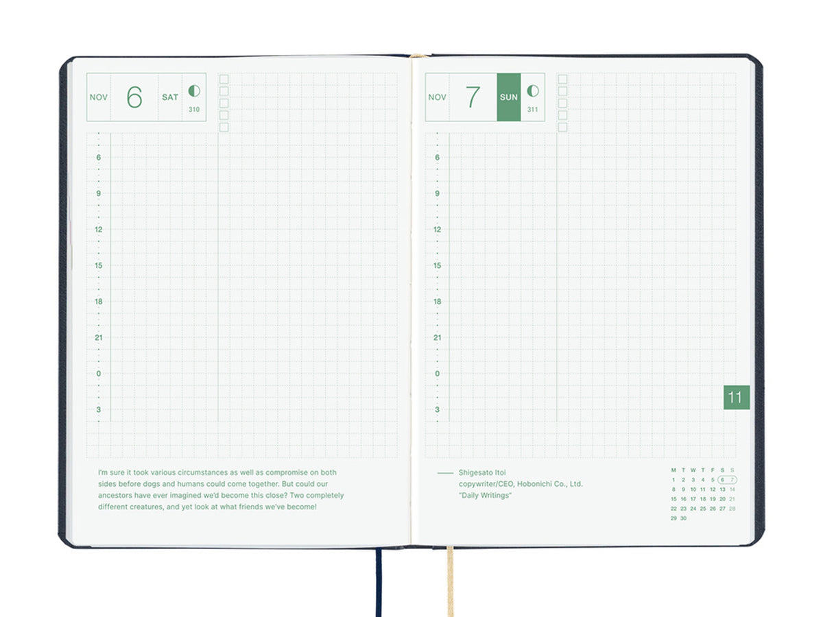 Hobonichi Techo A6 Hon 2027 - Slash (Navy)