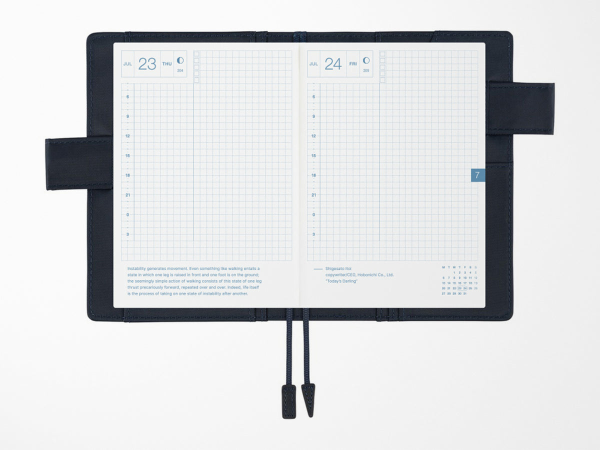 Hobonichi Techo A6 Original Cover - Black x Clear Blue