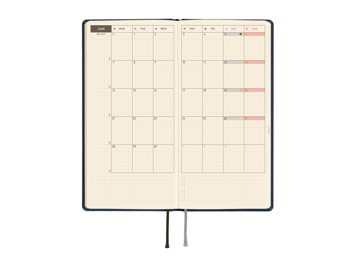 Hobonichi Techo Weeks 2027 - Colors: Midnight Blue