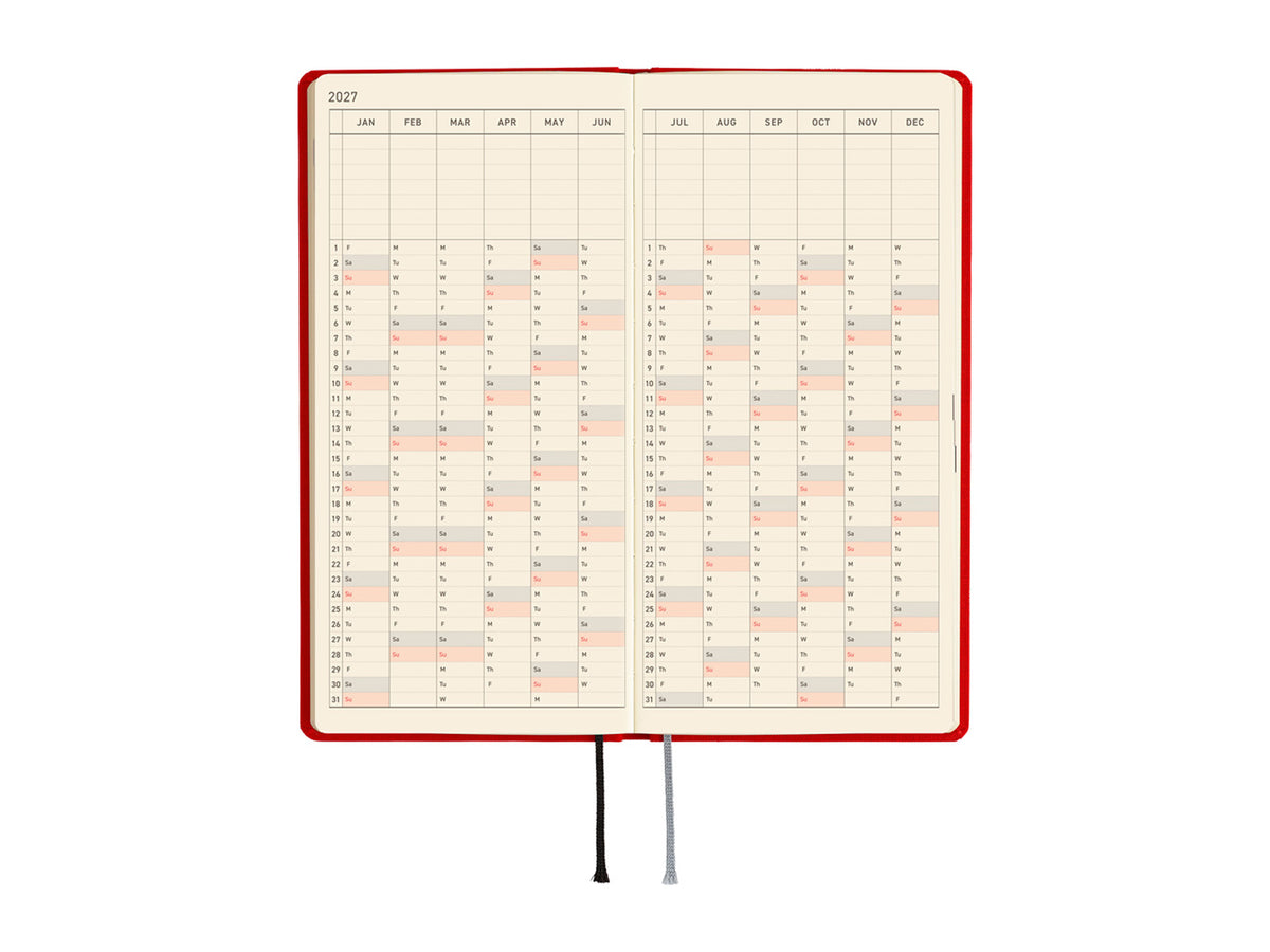 Hobonichi Techo Weeks 2027 - Colors: Poppy Red