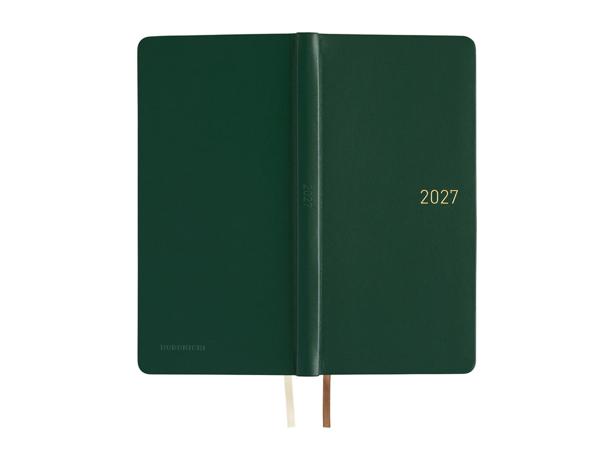 Hobonichi Techo Weeks 2027 - Leather: Forest Green