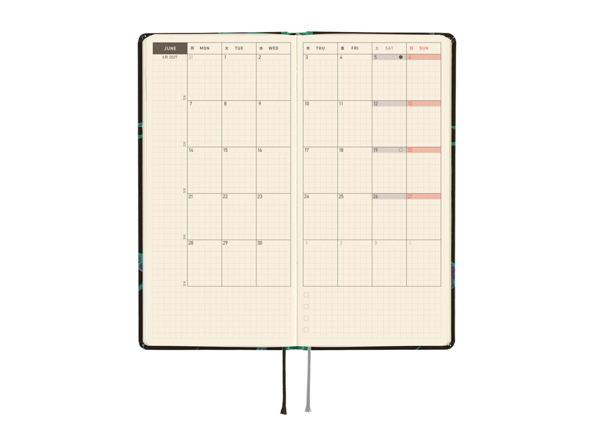 Hobonichi Techo Weeks 2027 - Natal Design: Lucky Swallow