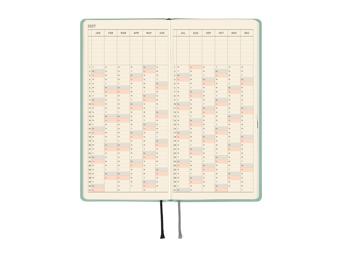 Hobonichi Techo Weeks 2027 - Paper Series: Frosty Jade