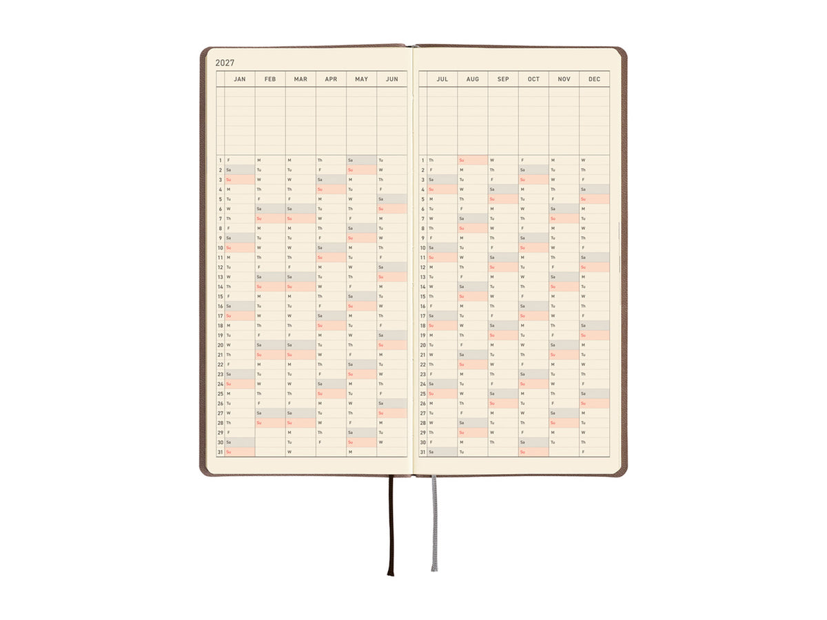 Hobonichi Techo Weeks 2027 - Smooth: Cafe au Lait