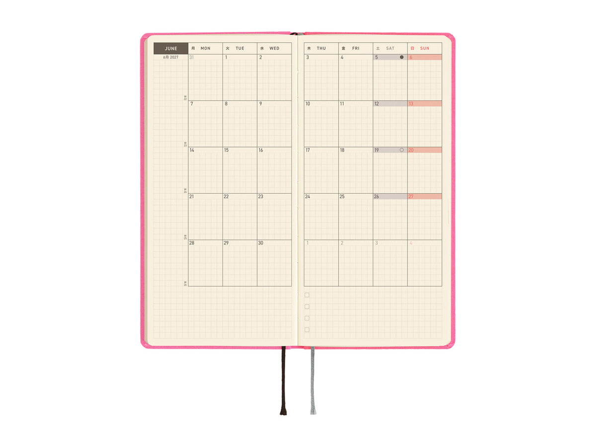 Hobonichi Techo Weeks Mega 2027 - Colors: Pink Sapphire