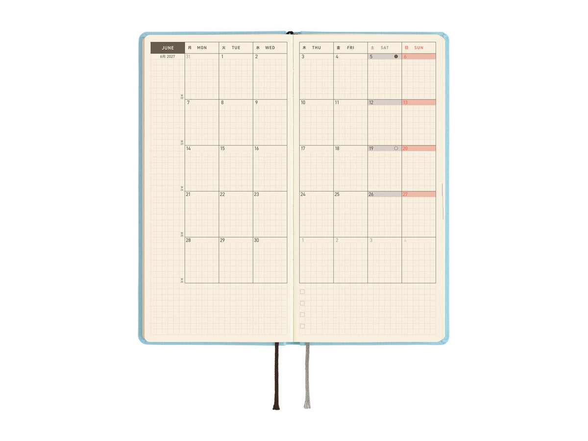 Hobonichi Techo Weeks Mega 2027 - Colors: Sea Glass