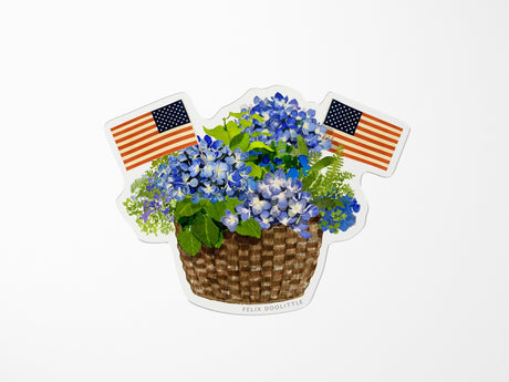 Hydrangea Basket Vinyl Sticker