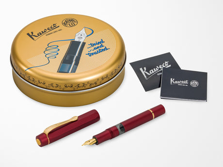 Kaweco AL Sport Piston Bordeaux and Gold Fountain Pen