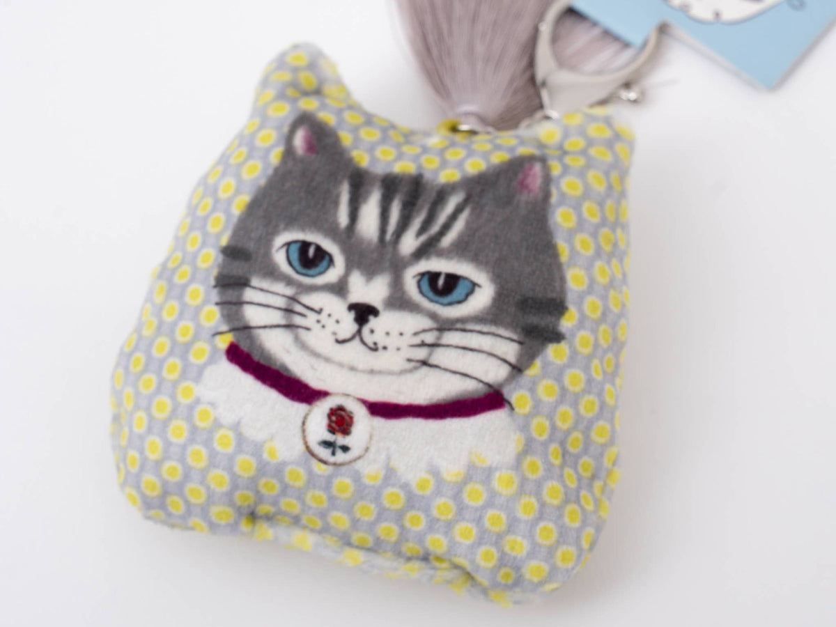 Kusuguru Japan Puffy Cat Keychain