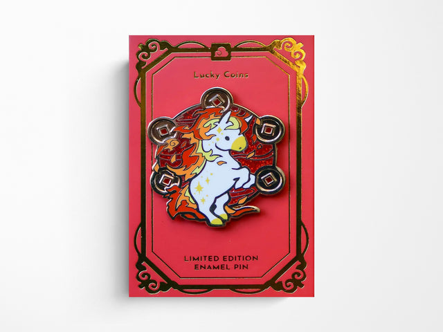Lucky Coins Fire Horse Enamel Pin*