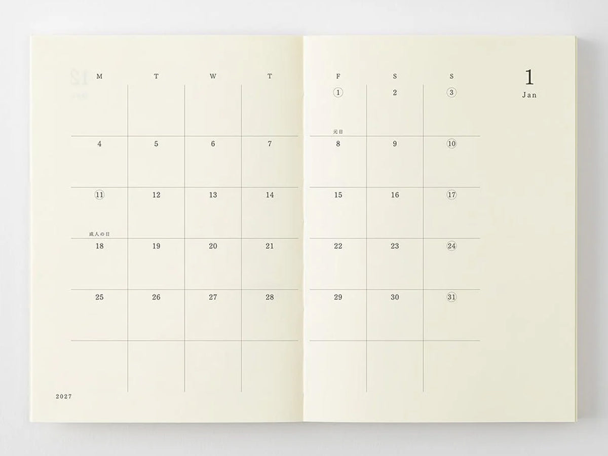 MD Notebook Monthly Diary A6 2027
