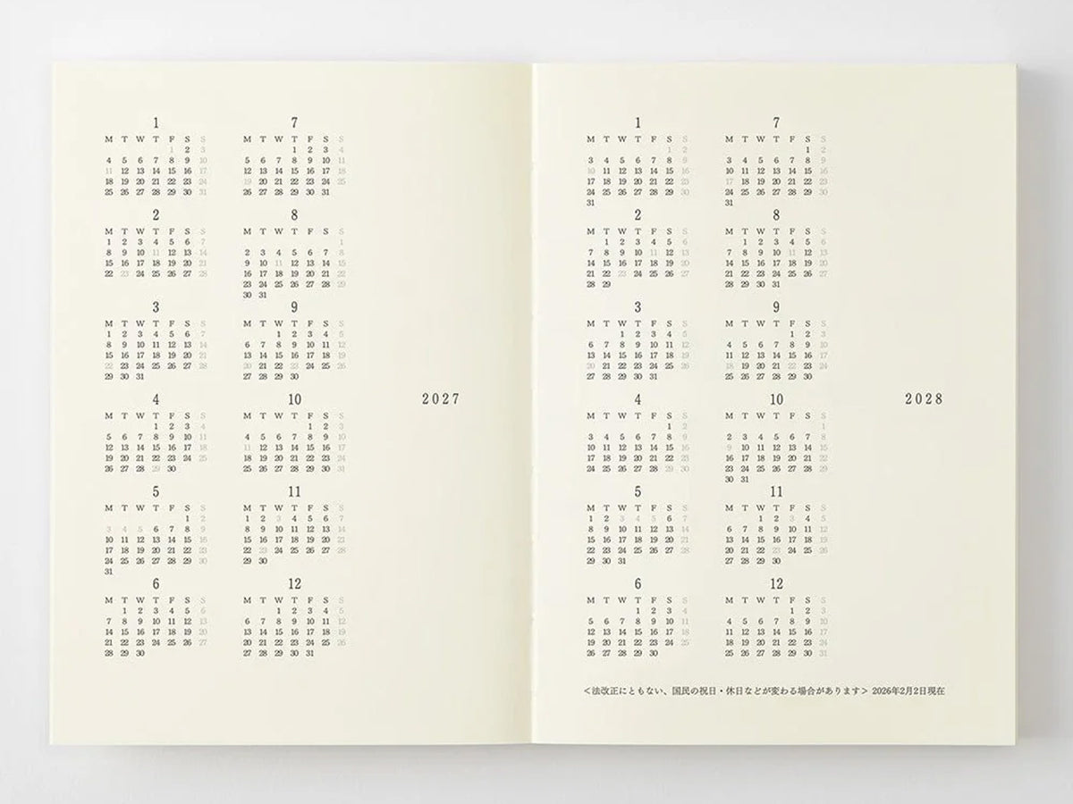 MD Notebook Monthly Diary A6 2027