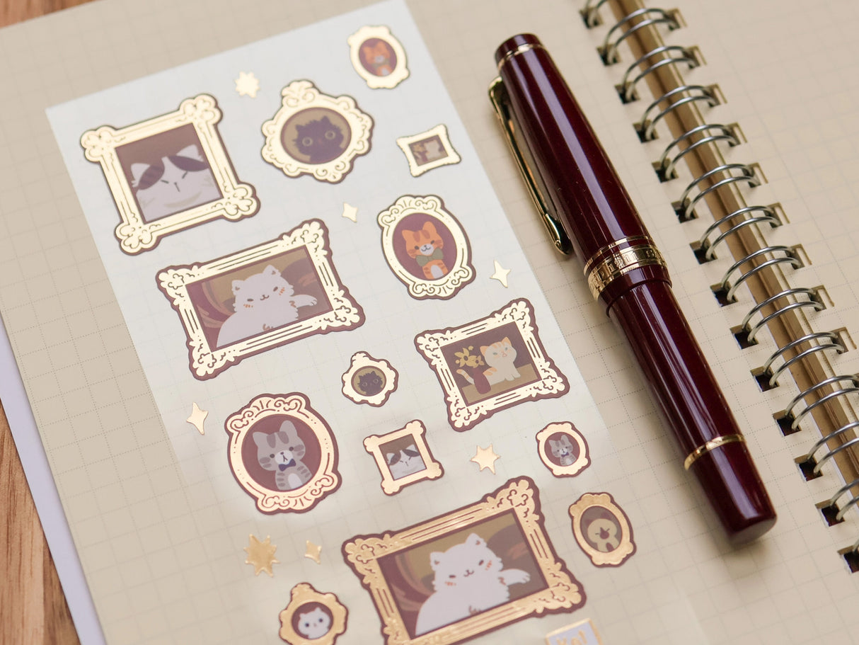 Meowster Piece Gold Foil Sticker Sheet