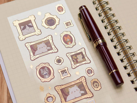 Meowster Piece Gold Foil Sticker Sheet