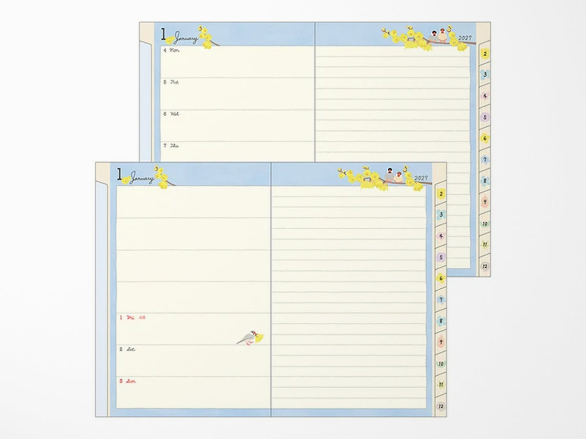 Midori Pocket Diary A6 Bird 2027