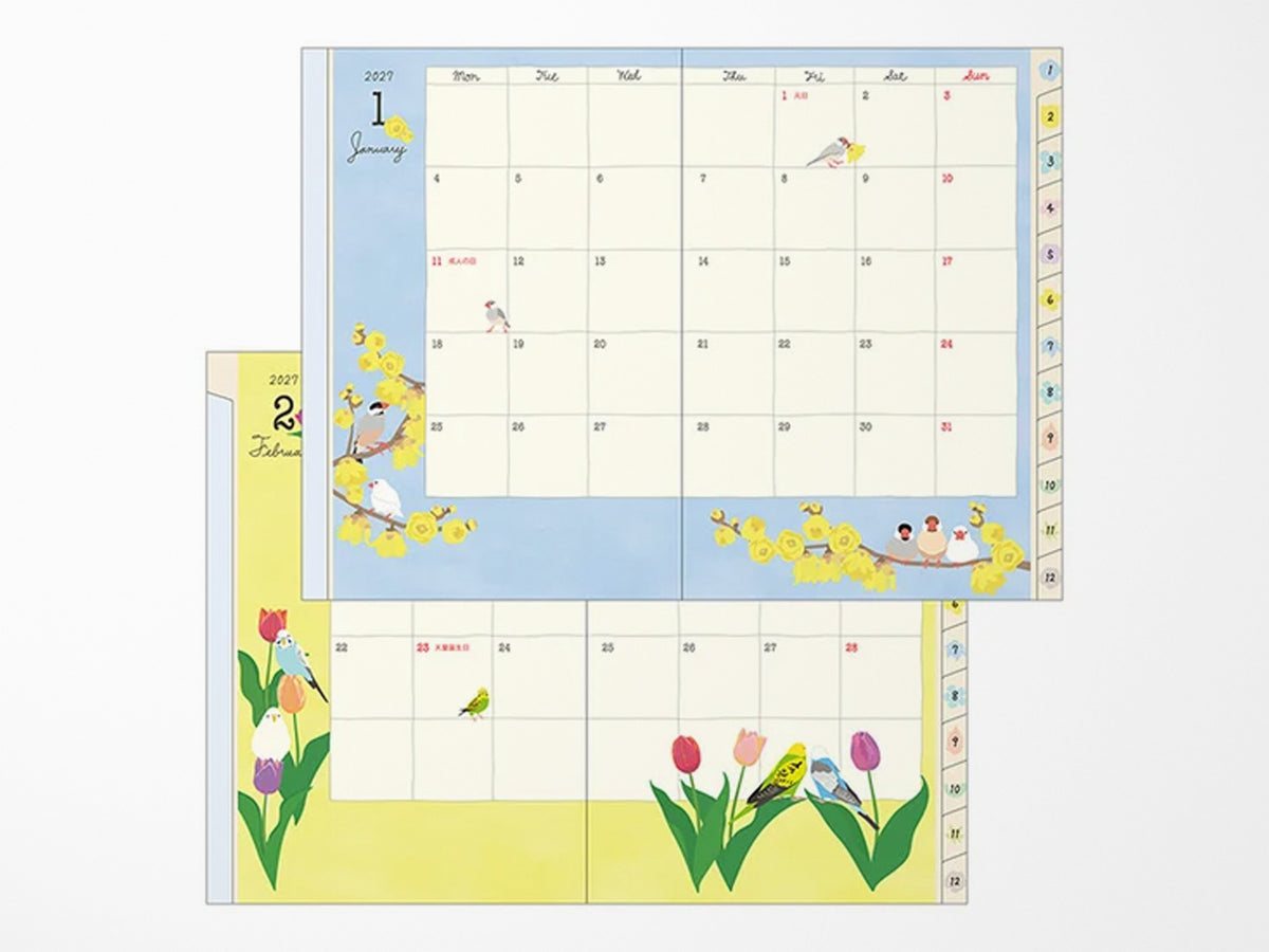 Midori Pocket Diary B6 Bird 2027
