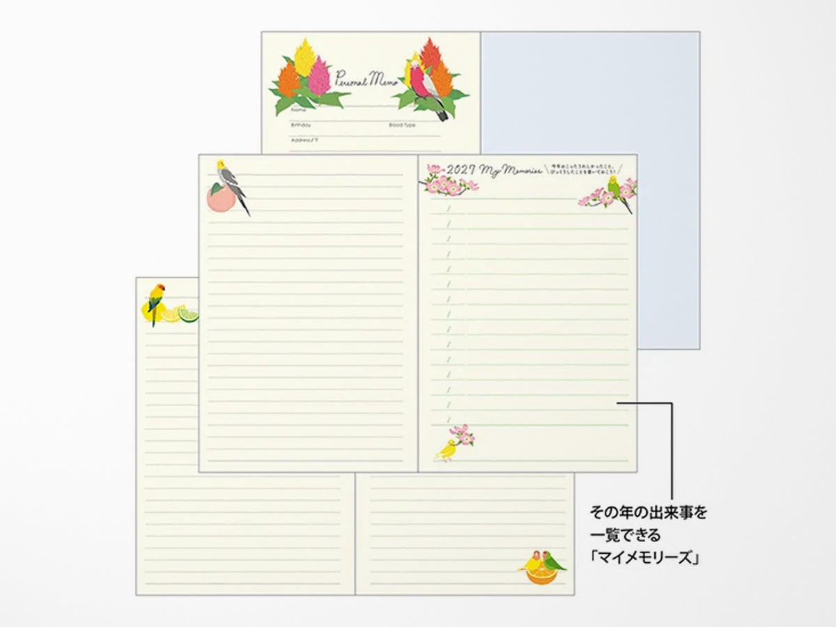 Midori Pocket Diary Mini Bird 2027