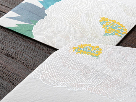 Midori Seasonal Envelopes - 007 Silk-Printing Winter Peony