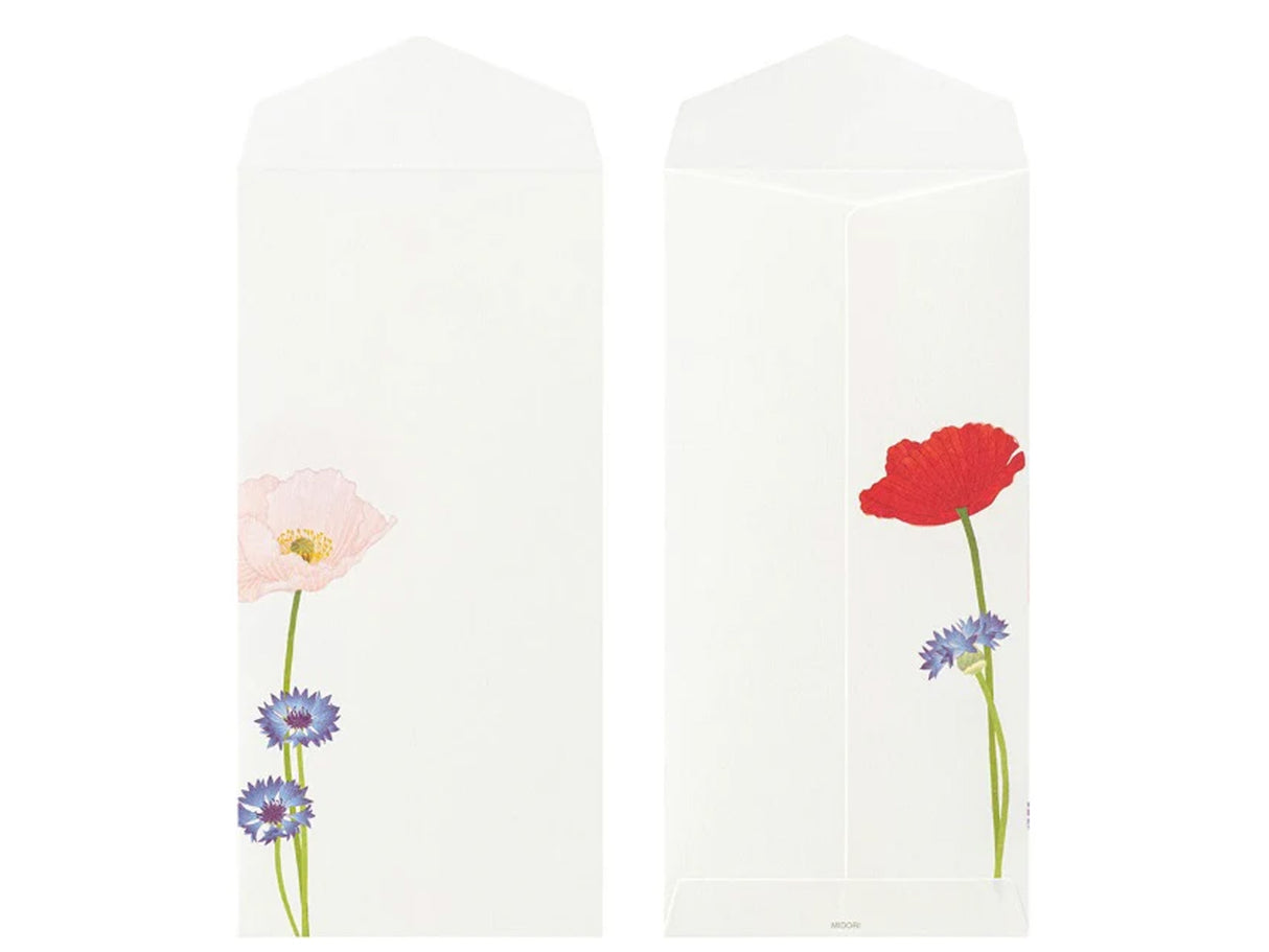 Midori Seasonal Envelopes - 018 Four Designs Poppy