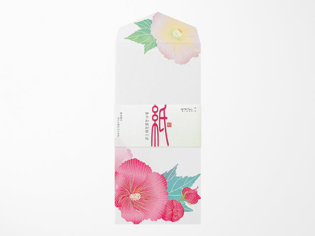 Midori Seasonal Envelopes - 032 Silk-Printing Hibiscus