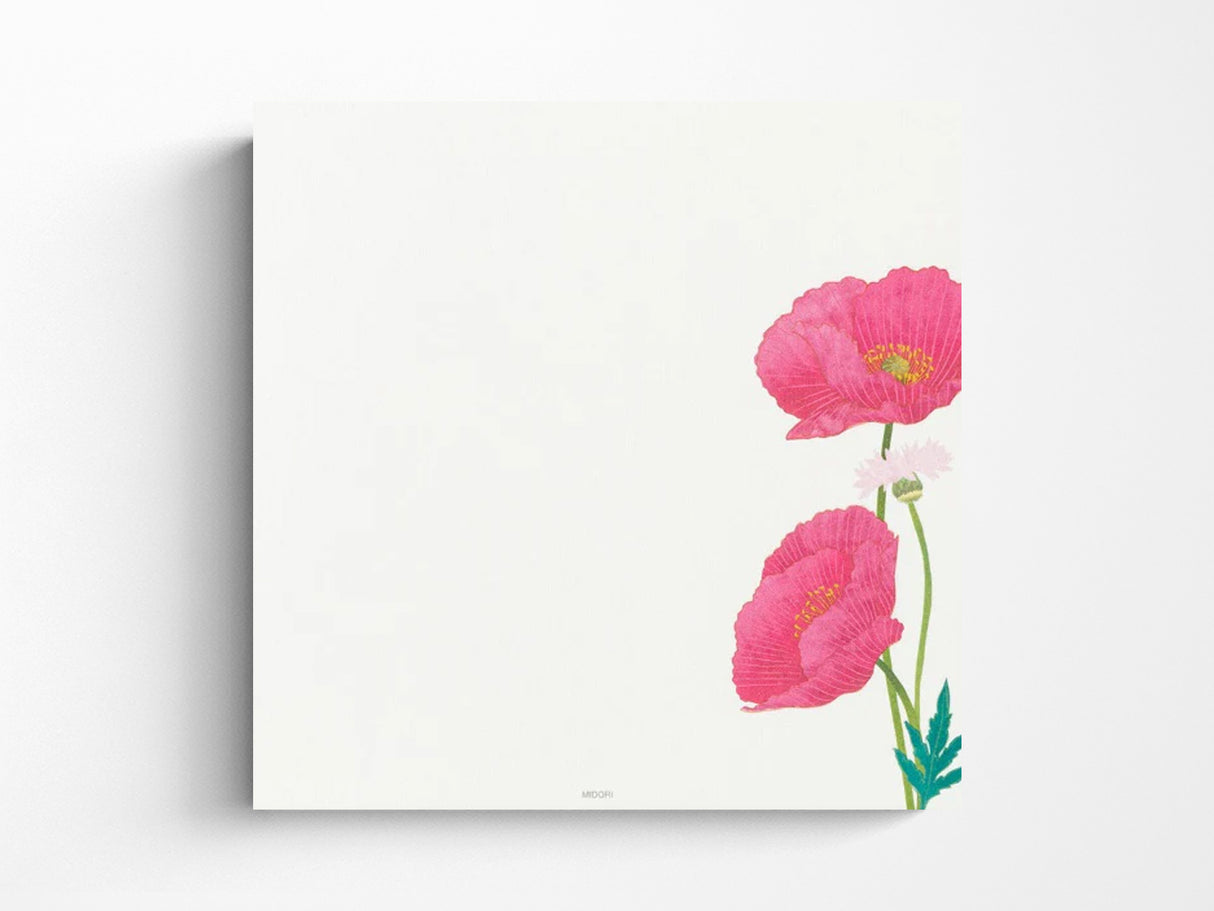 Midori Seasonal Letter Pad - 017 Poppy 4 Designs
