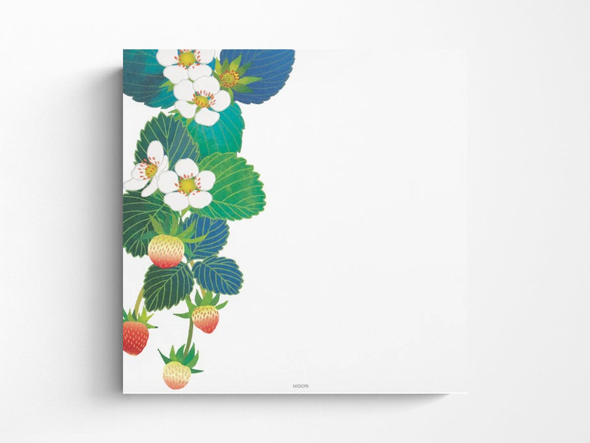 Midori Seasonal Letter Pad - 019 Foil Stamping Strawberry