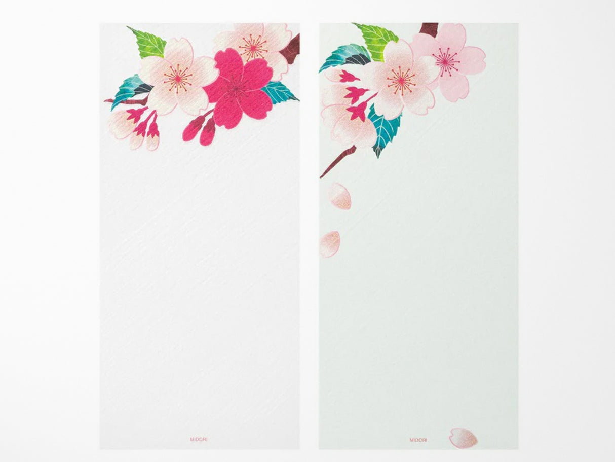 Midori Seasonal Memo Letter Pad - 601 Silk Printing Cherry Blossom