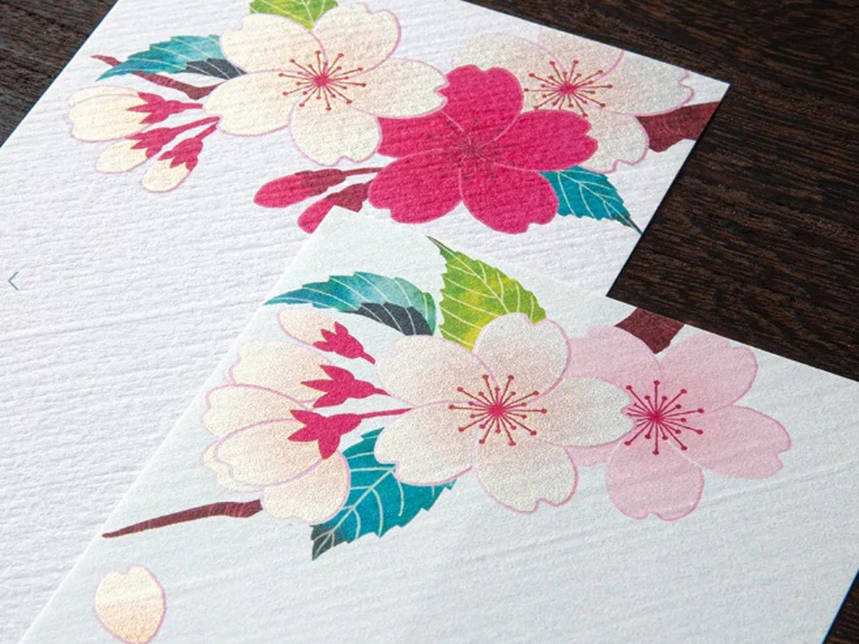Midori Seasonal Memo Letter Pad - 601 Silk Printing Cherry Blossom