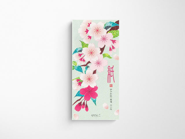 Midori Seasonal Memo Letter Pad - 601 Silk Printing Cherry Blossom