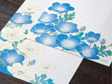 Midori Seasonal Memo Letter Pad - 602 Silk Printing Nemophila