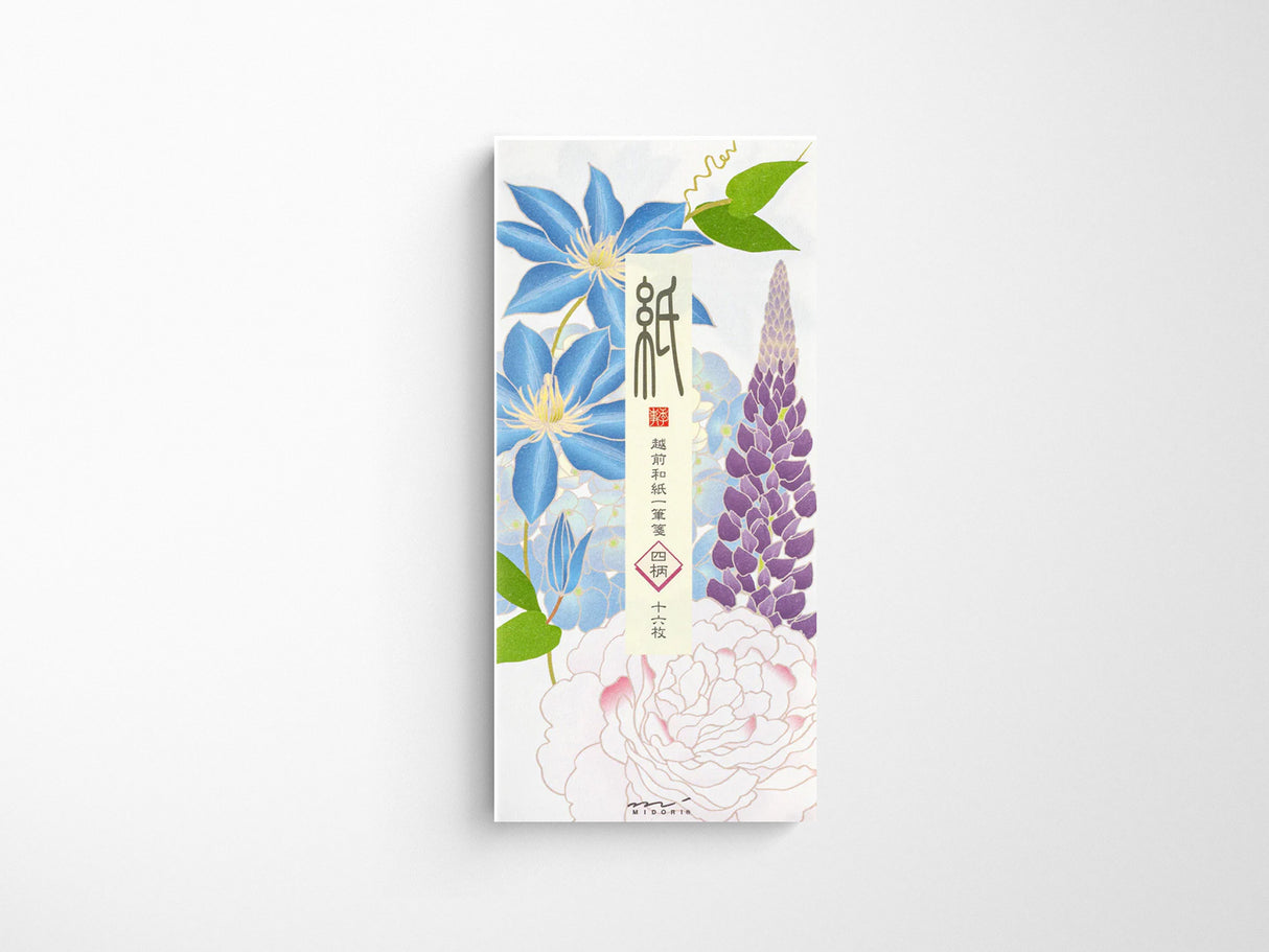 Midori Seasonal Memo Letter Pad - 603 Four Designs Summer Flowers