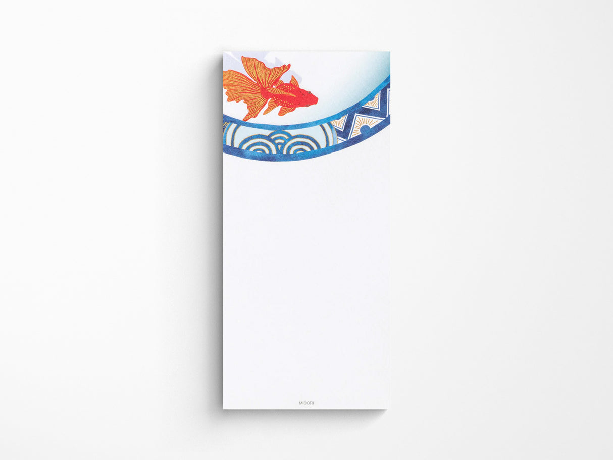 Midori Seasonal Memo Letter Pad - 607 Silk-Printing Goldfish S2