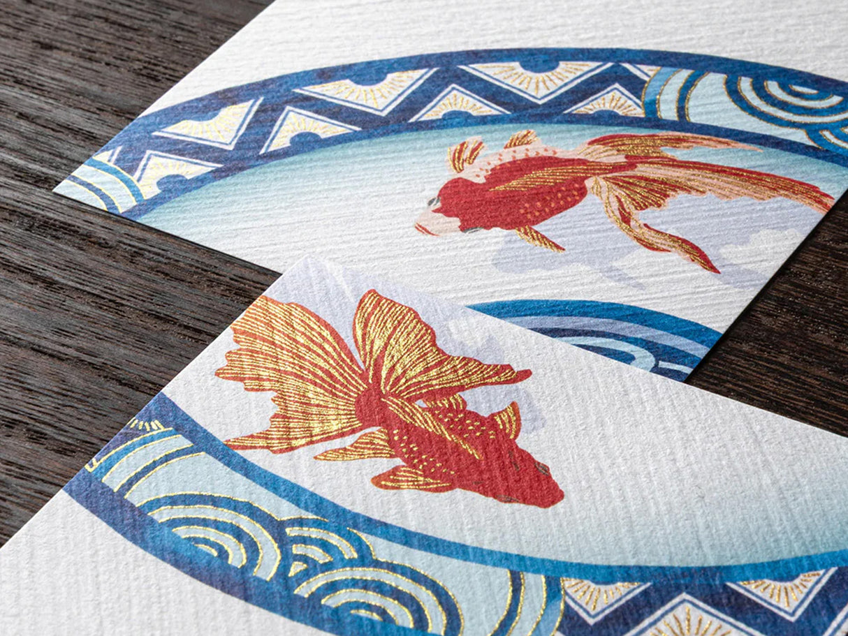 Midori Seasonal Memo Letter Pad - 607 Silk-Printing Goldfish S2